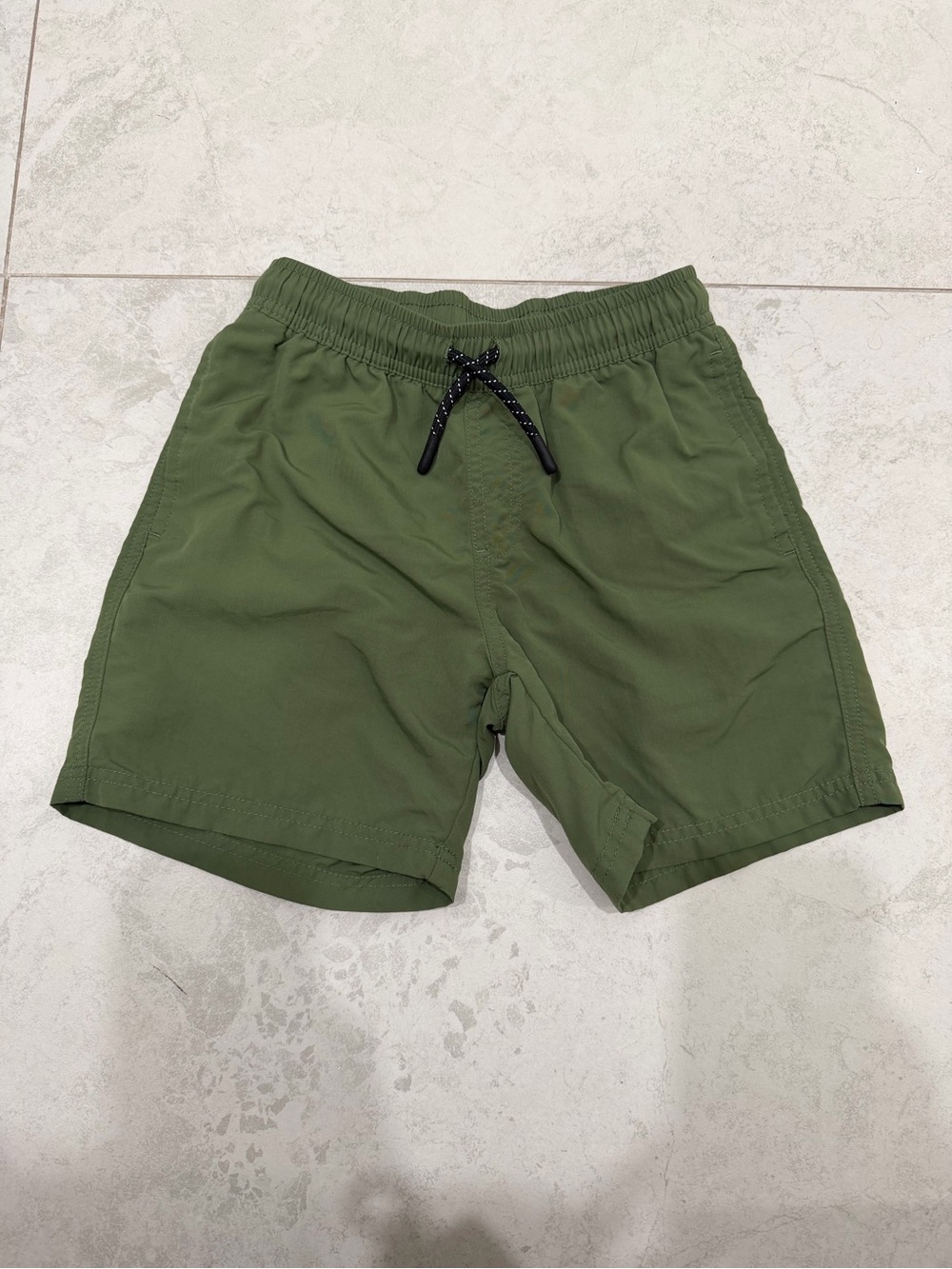 Kid’s Olive Green Drawstring Swim/Active Shorts
